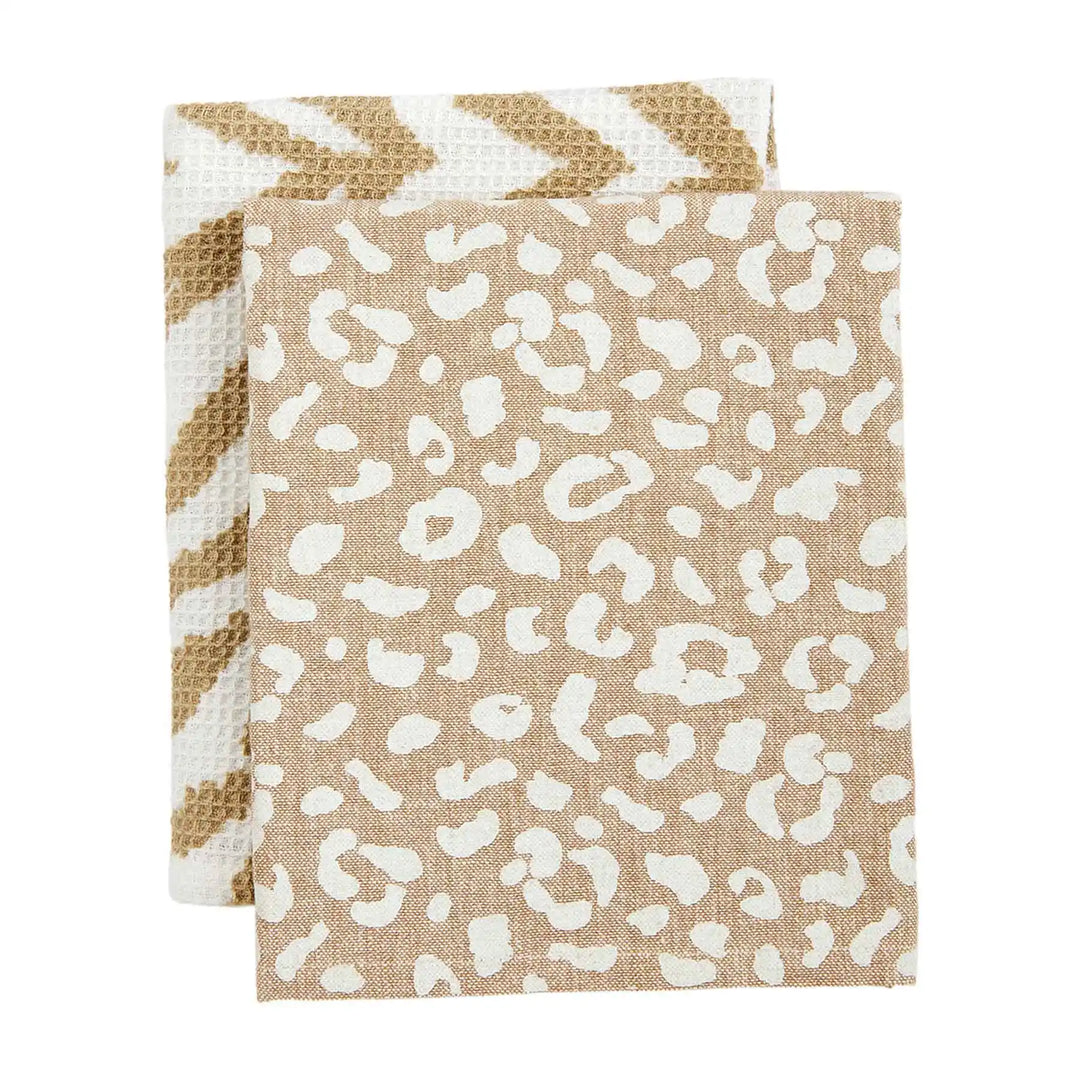 Animal Print Towel Sets-Leopard & Zebra