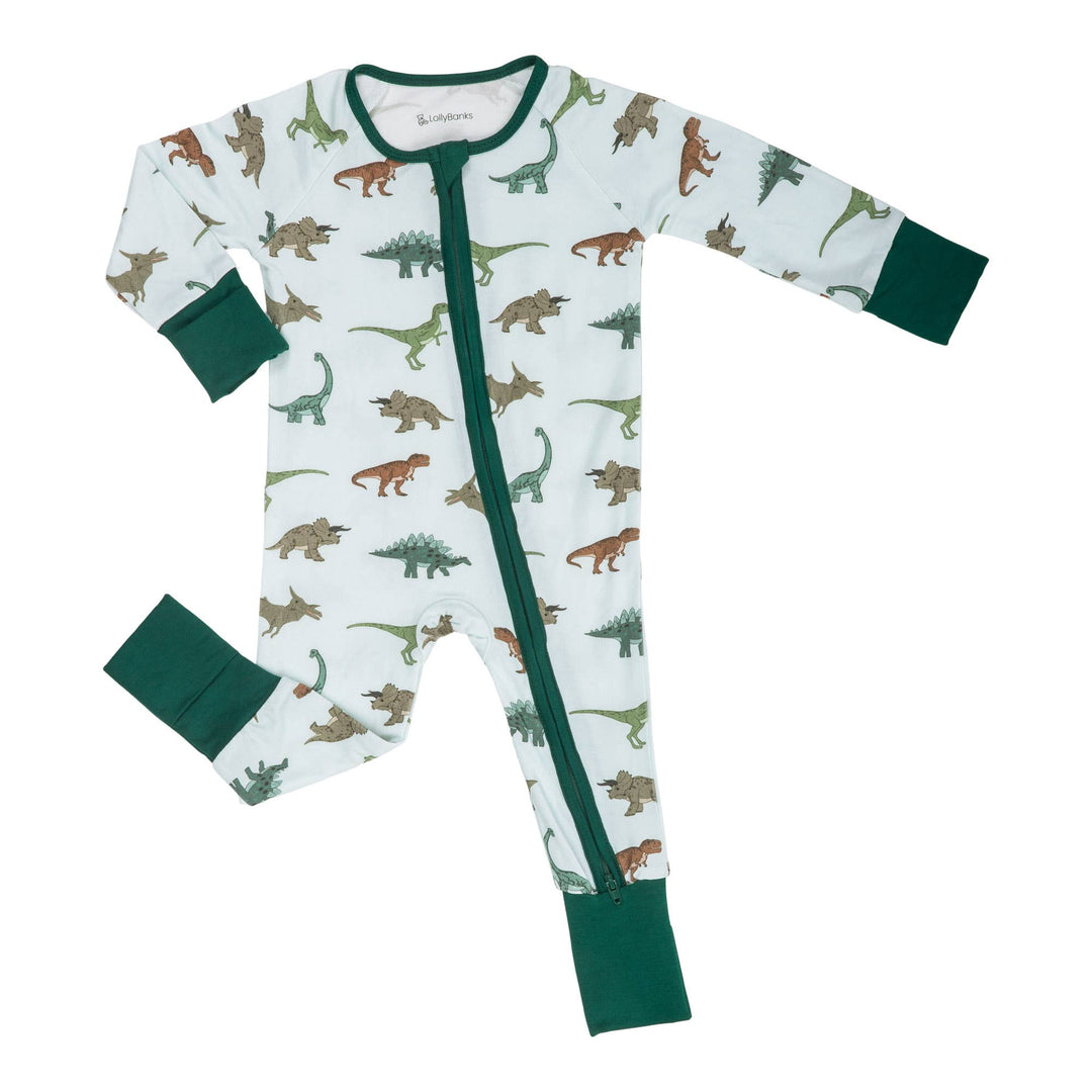 Bamboo Baby Convertible Zipper Pajama Dinosaur