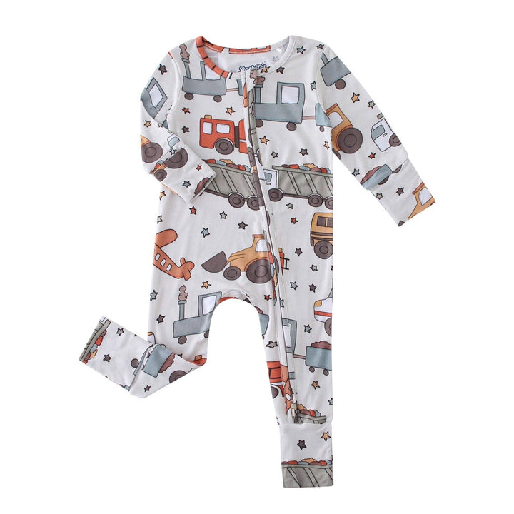 PoshTOT Cars Bamboo Baby Convertible Zippy Romper