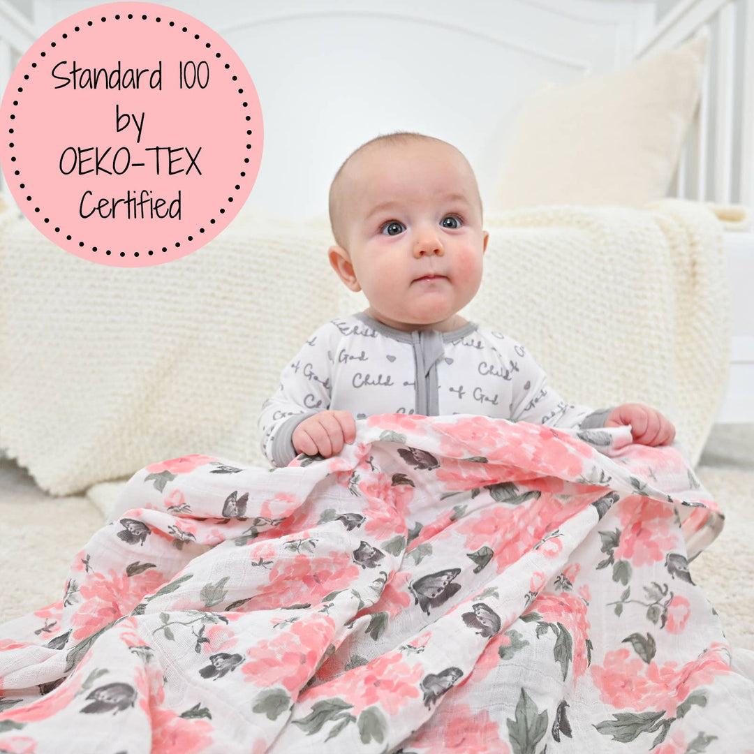 Pretty in Peony Baby Muslin Swaddle Blanket