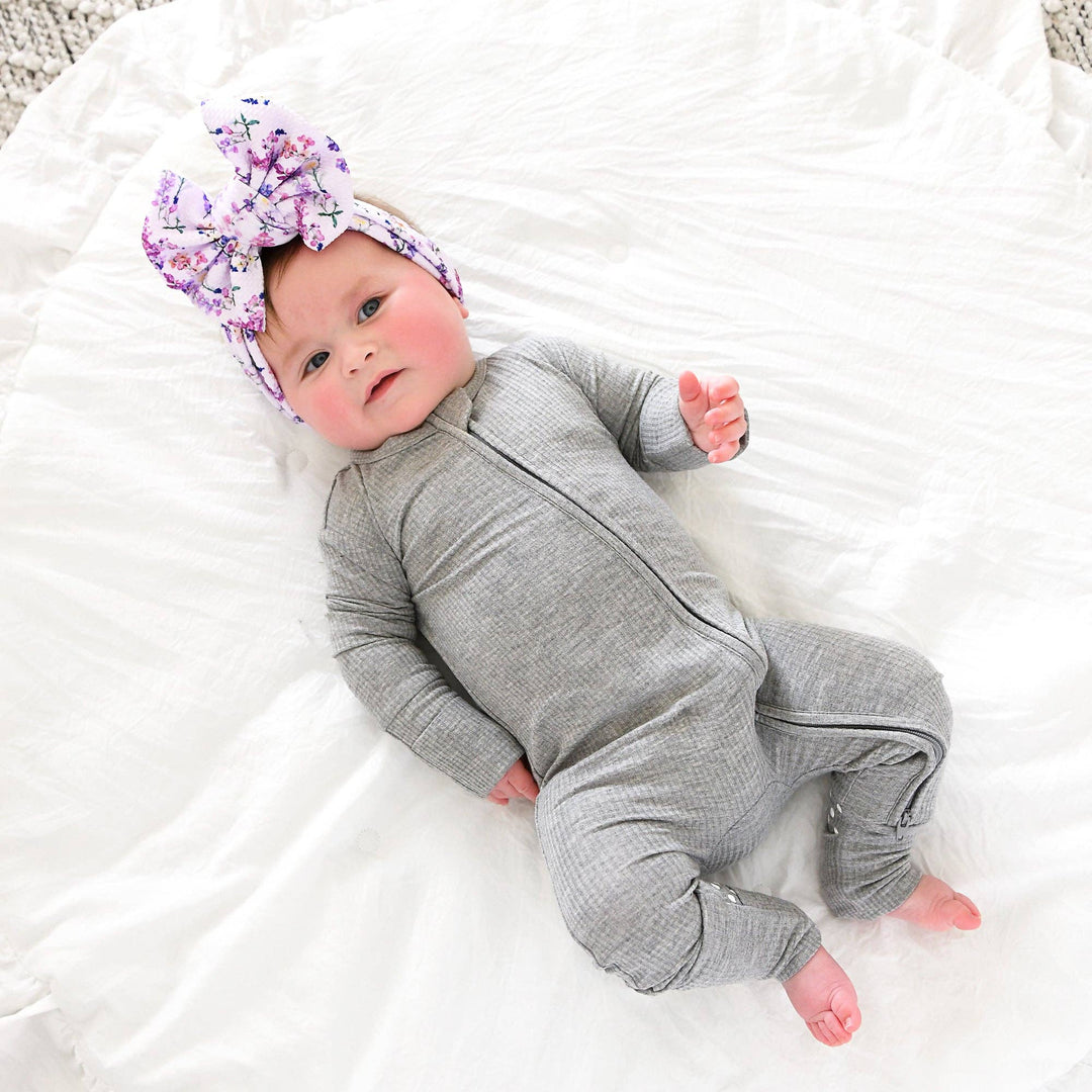 Riley Ribbed ZIP Bamboo One Piece Two Way Zipper Baby Outfit