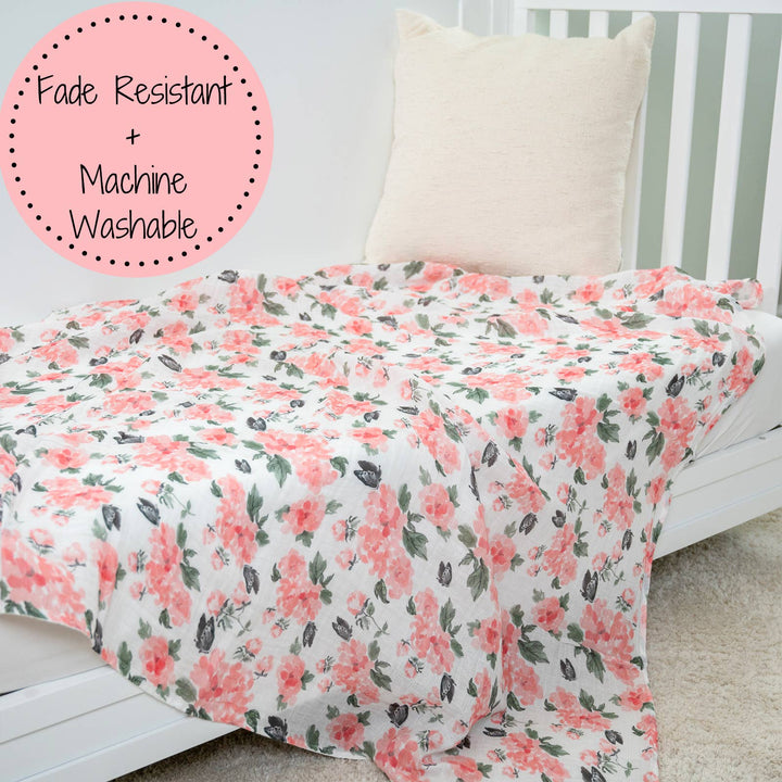Pretty in Peony Baby Muslin Swaddle Blanket