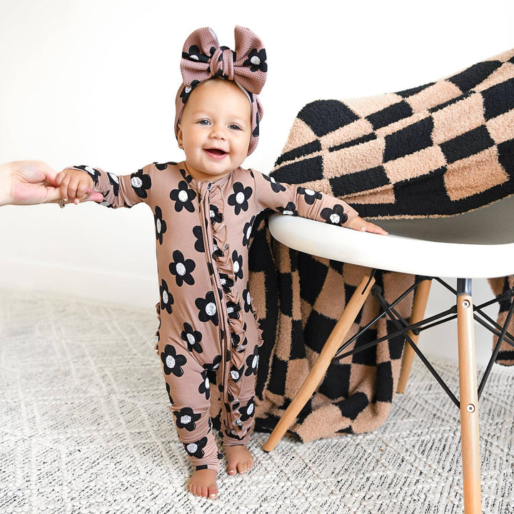 Coco RUFFLE ZIP Bamboo One Piece Flowers Baby Clothing