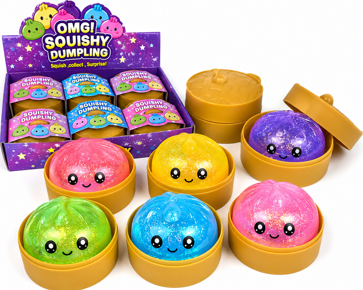 OMG Mystery Water Filled Glitter Squishy Dumpling- 12 PC DISPLAY MSDS8