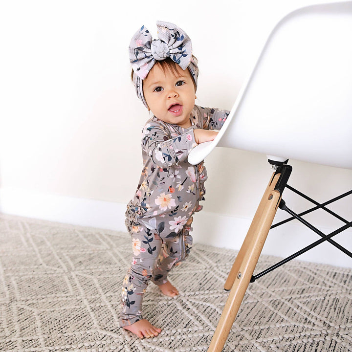 Tatum RUFFLE ZIP Bamboo One Piece Floral Baby Clothing