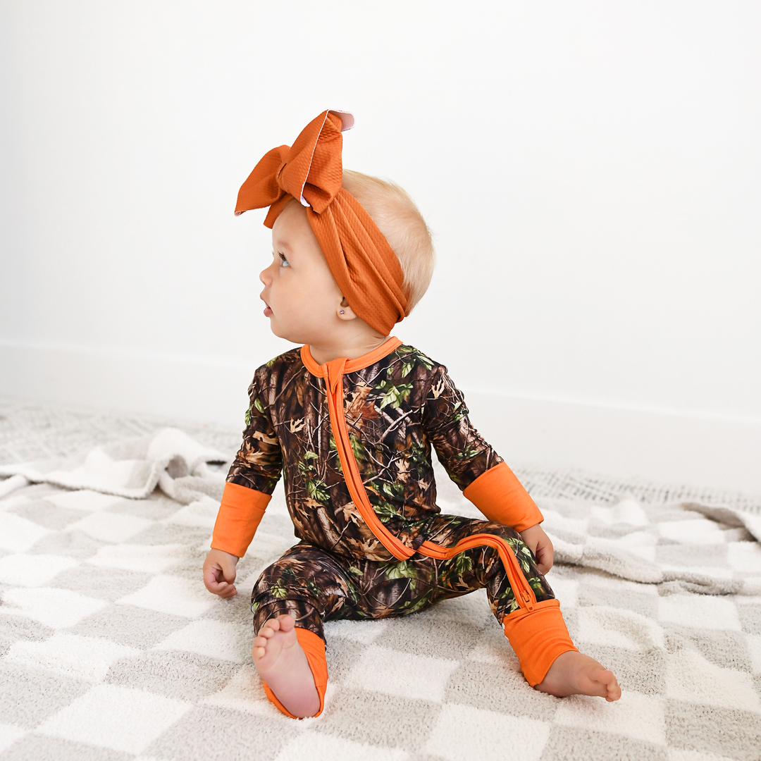 Hunter Camo ZIP Sleepies Little Bamboo Baby Outfit