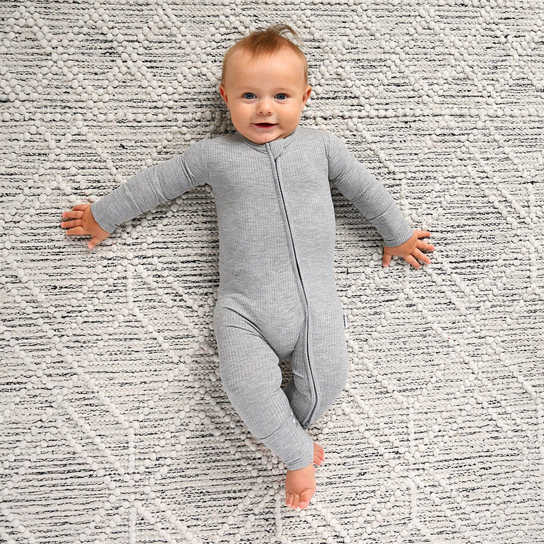 Riley Ribbed ZIP Bamboo One Piece Two Way Zipper Baby Outfit
