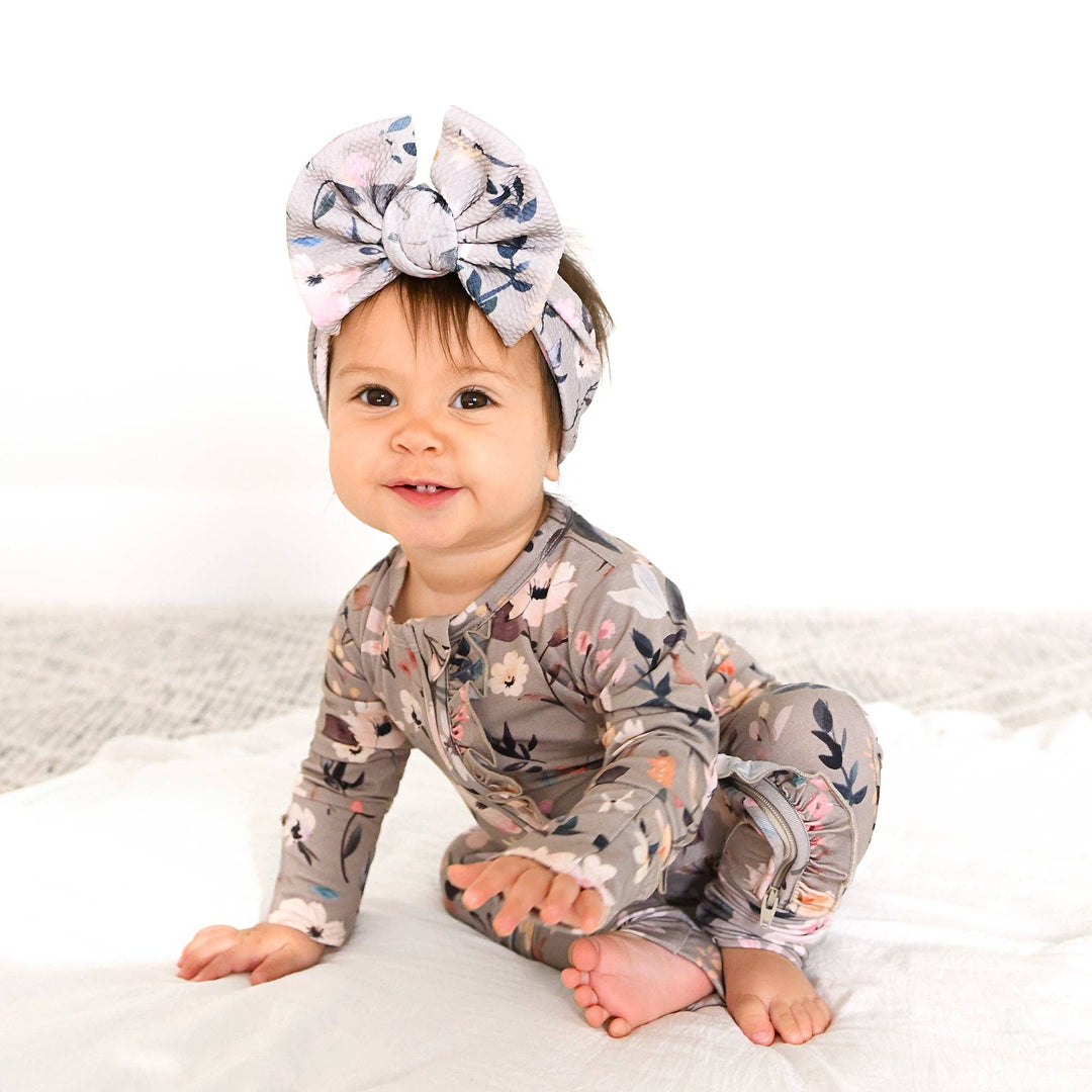 Tatum RUFFLE ZIP Bamboo One Piece Floral Baby Clothing