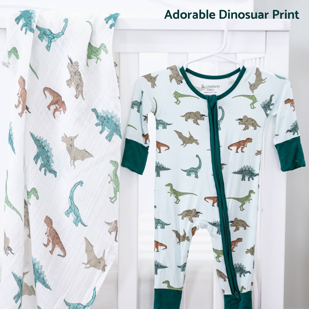 Bamboo Baby Convertible Zipper Pajama Dinosaur