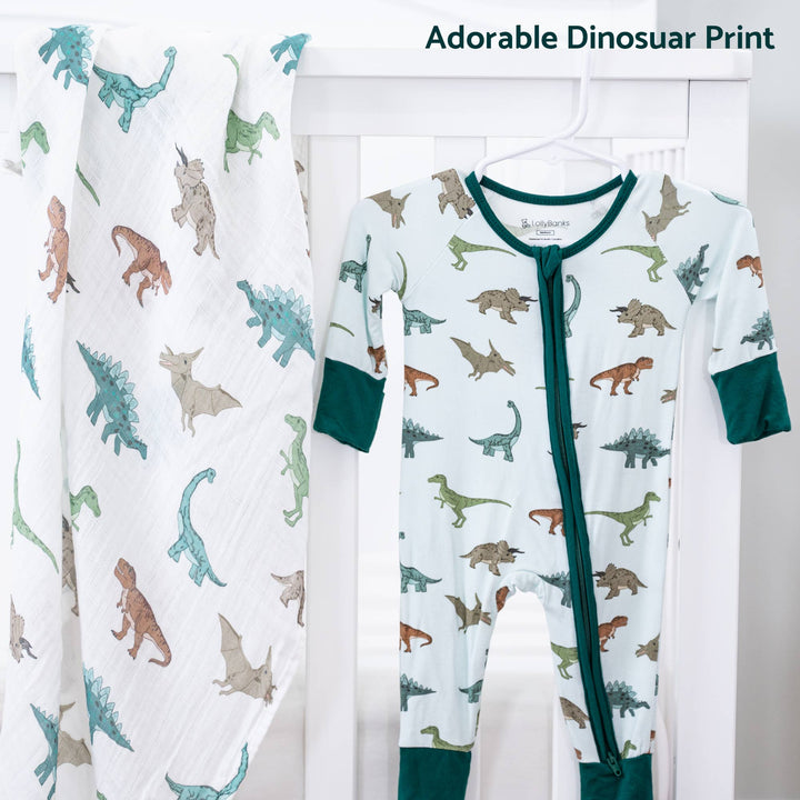Bamboo Baby Convertible Zipper Pajama Dinosaur