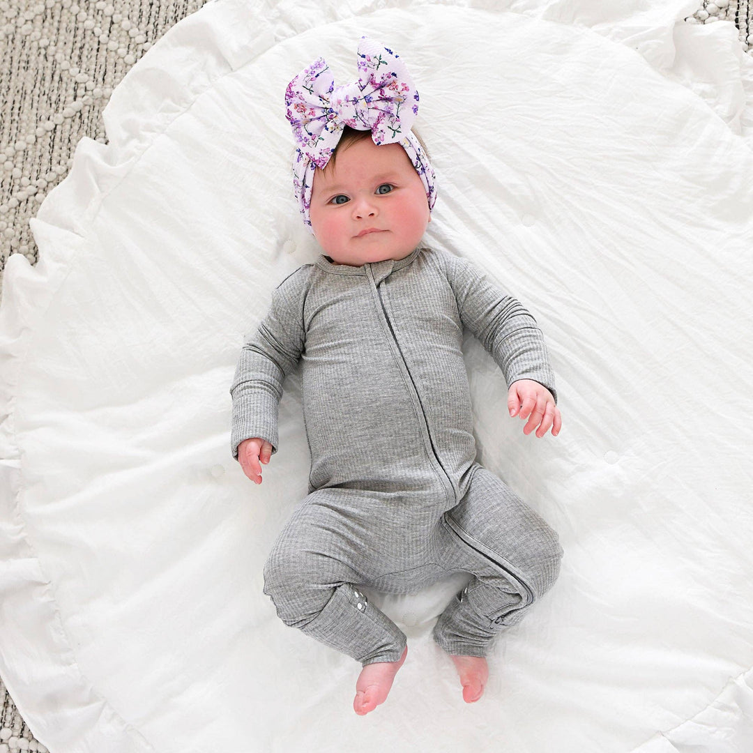 Riley Ribbed ZIP Bamboo One Piece Two Way Zipper Baby Outfit