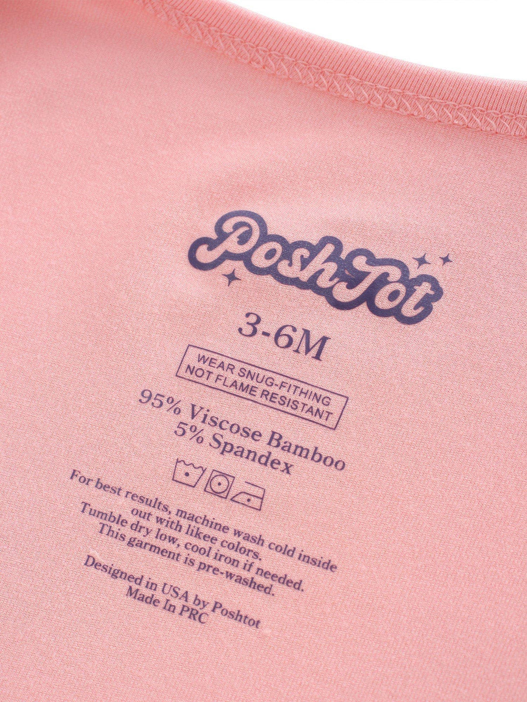 PoshTOT Peach Bamboo Baby Convertible Zippy Romper