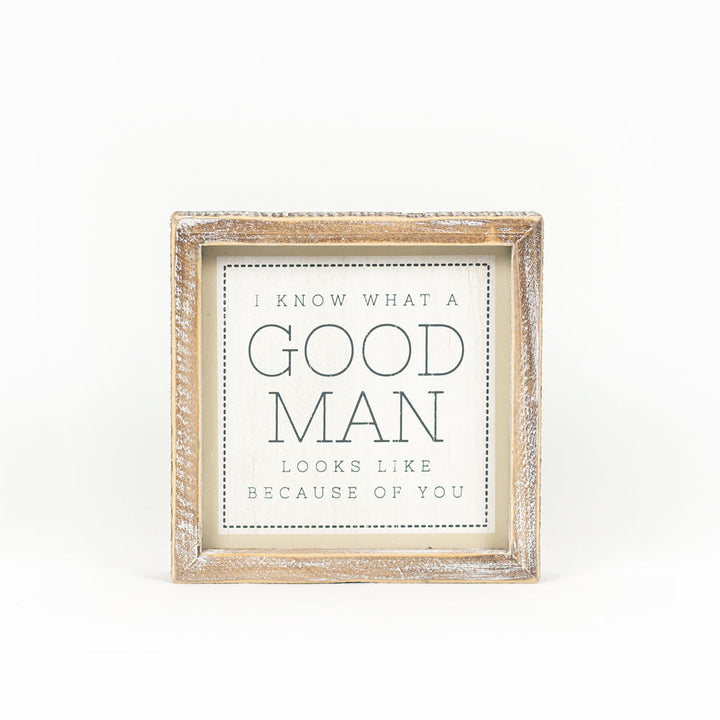 Dad-Good Man Reversible Wooden Block