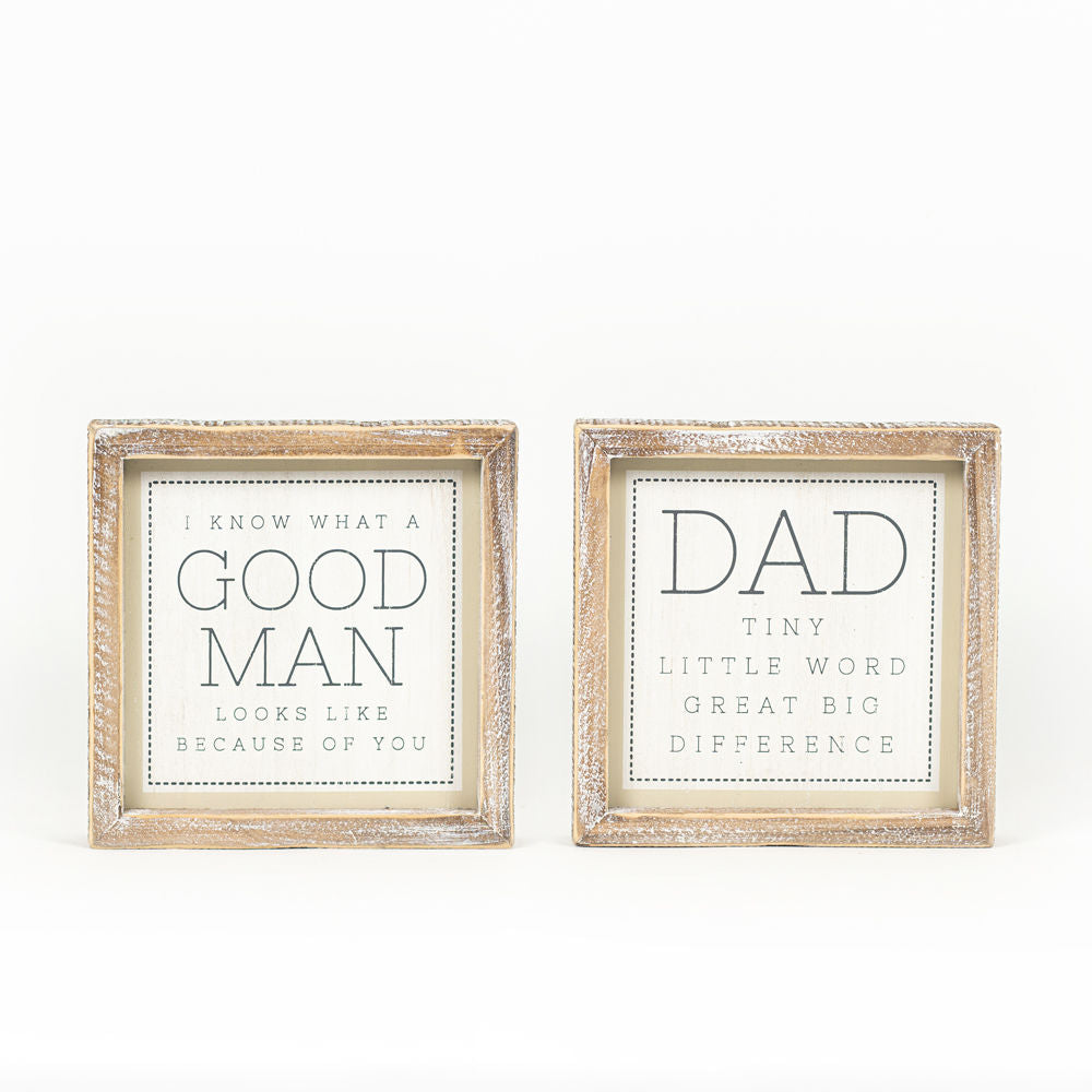 Dad-Good Man Reversible Wooden Block