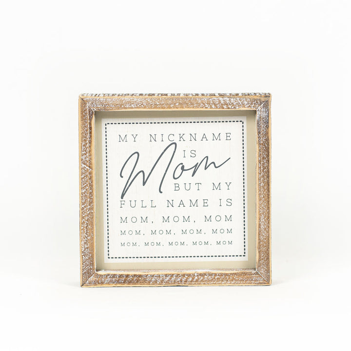 Mom-Messy Bun Reversible Wooden Block