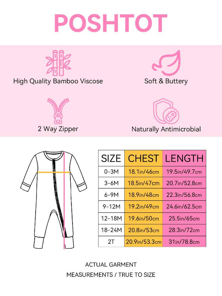 PoshTOT Hot Pink Bamboo Baby Convertible Zippy Romper
