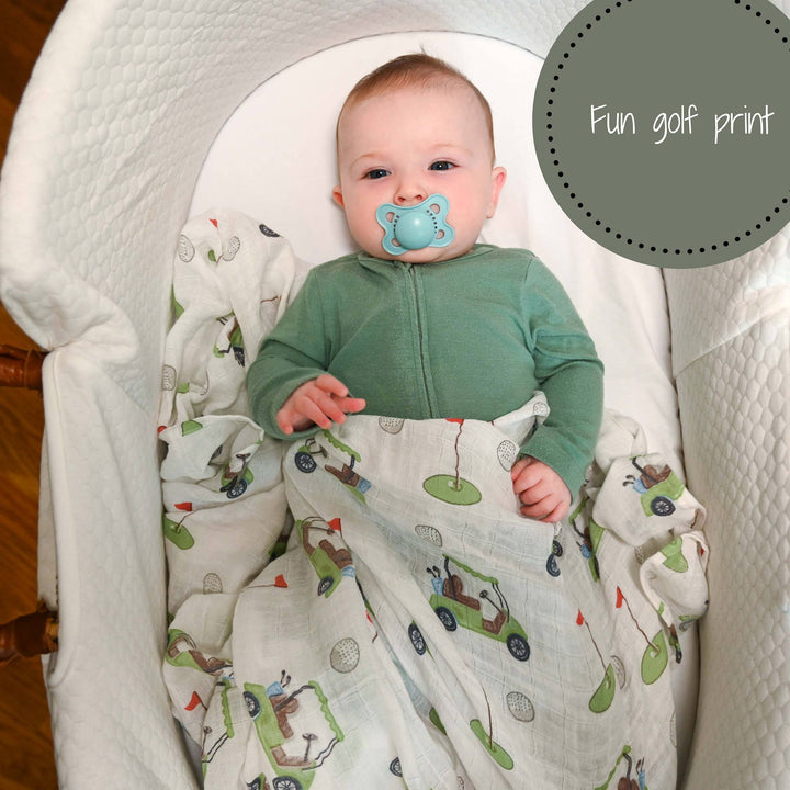 Golf A Round Baby Muslin Swaddle Blanket