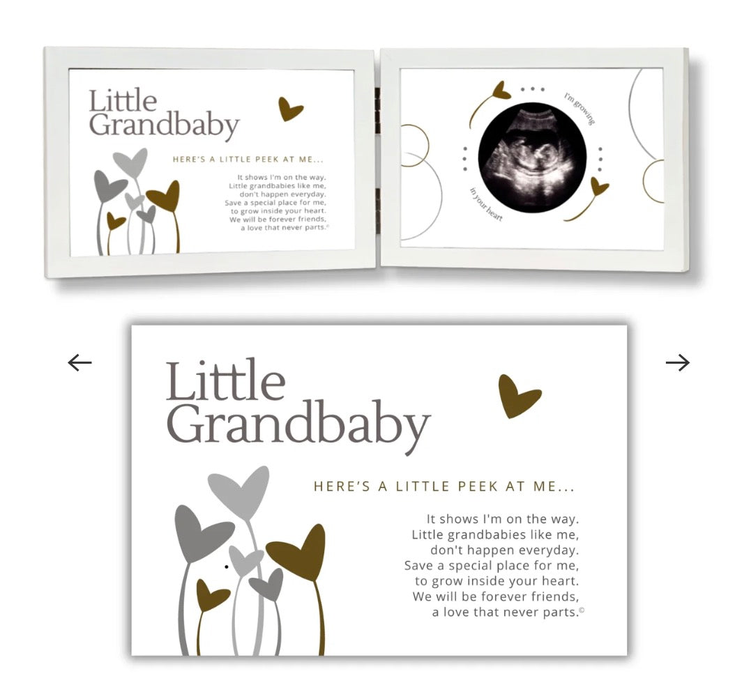 Little Grandbaby Ultrasound Frame for Grandparents: Hearts 4x6