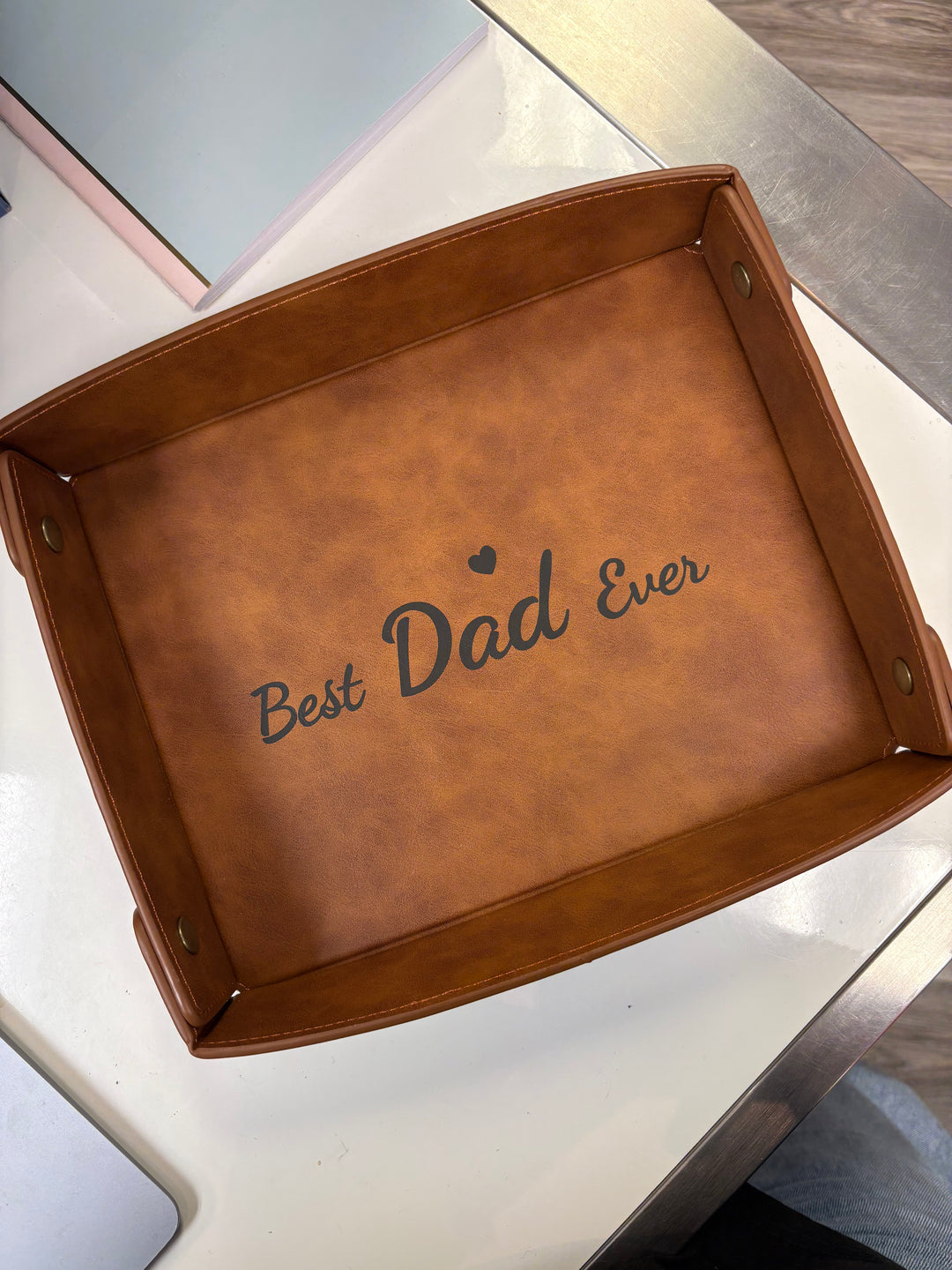 Best Dad leather Tray