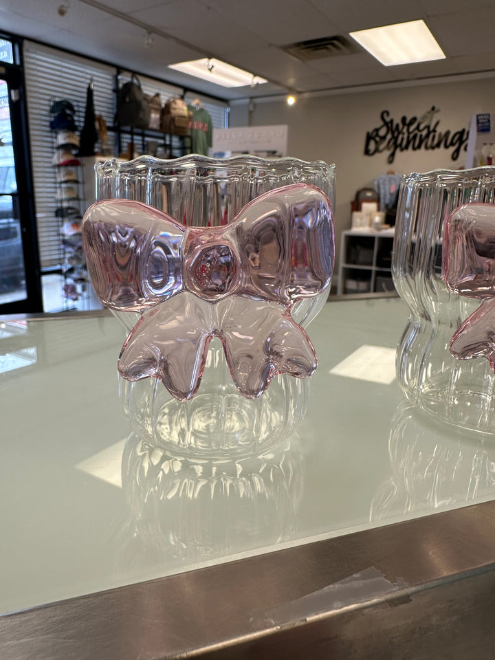 Pink Bow Glass