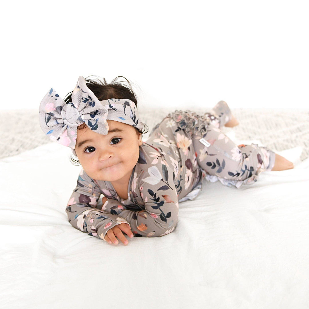 Tatum RUFFLE ZIP Bamboo One Piece Floral Baby Clothing