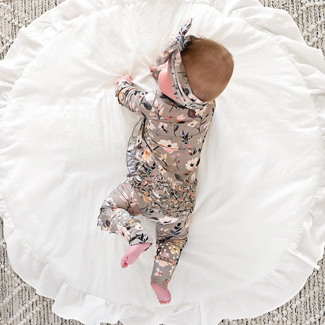 Tatum RUFFLE ZIP Bamboo One Piece Floral Baby Clothing