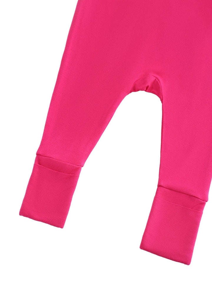 PoshTOT Hot Pink Bamboo Baby Convertible Zippy Romper