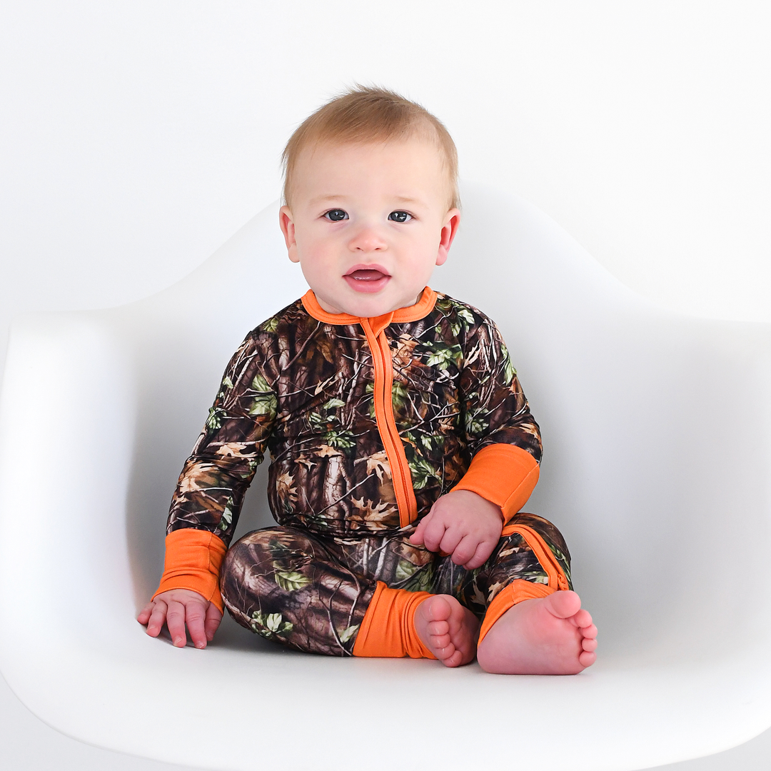 Hunter Camo ZIP Sleepies Little Bamboo Baby Outfit