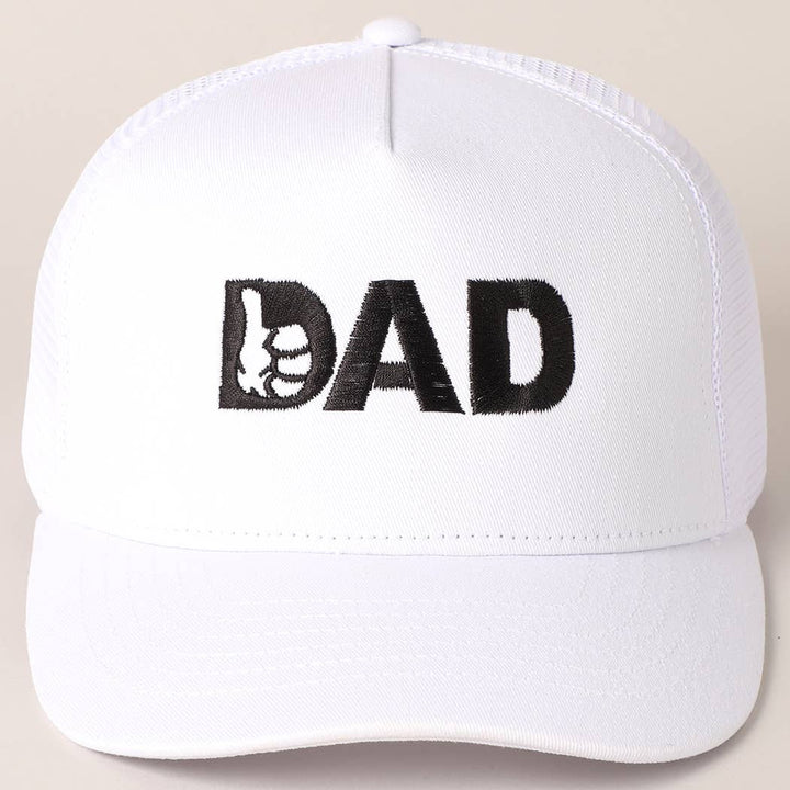 Thumbs Up Dad Father's Day Gift Mesh Back Embroidered Cap