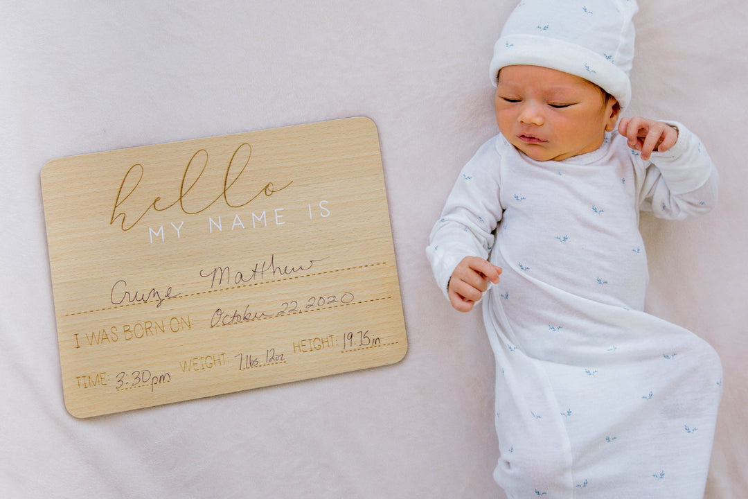 Fill In Baby Arrival Milestone Photo Prop