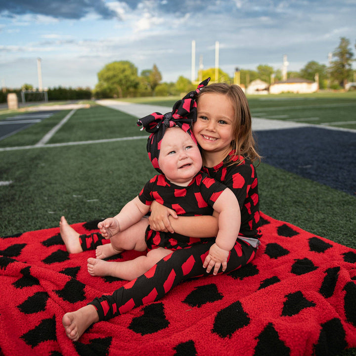 Georgia Black & Red Plush Blanket