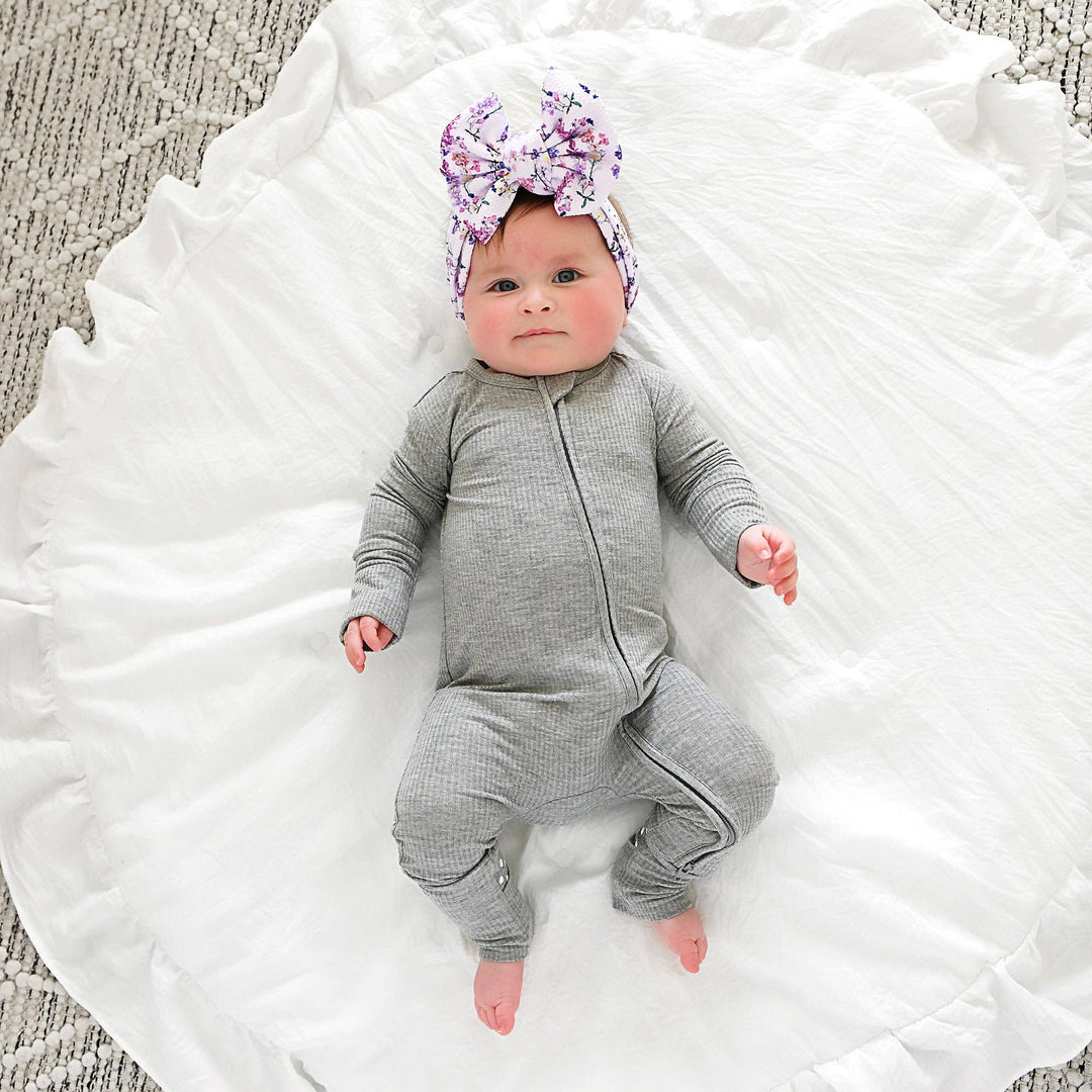 Riley Ribbed ZIP Bamboo One Piece Two Way Zipper Baby Outfit