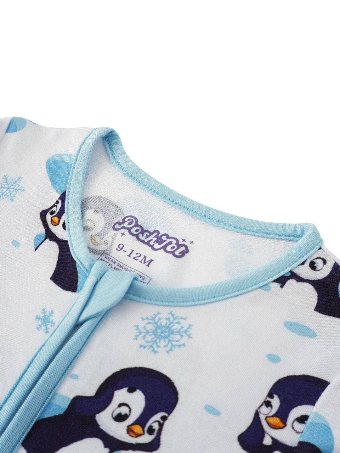 PoshTOT Penguin Bamboo Baby Convertible Zippy Romper