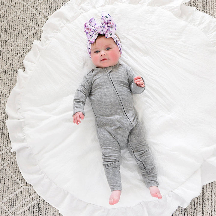 Riley Ribbed ZIP Bamboo One Piece Two Way Zipper Baby Outfit