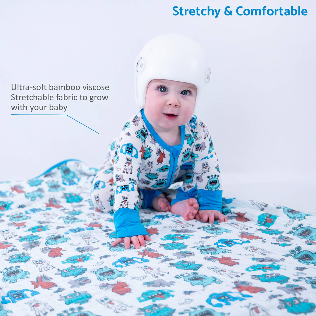 Bamboo Baby Convertible Zipper Pajama Monster Mash