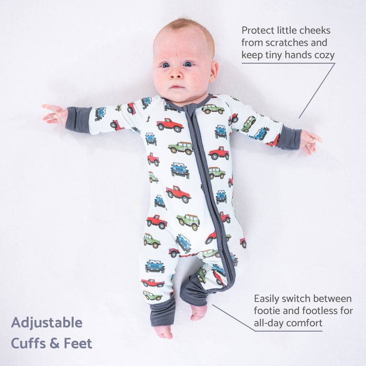Bamboo Baby Convertible Zipper Pajama  Adventure is Calling