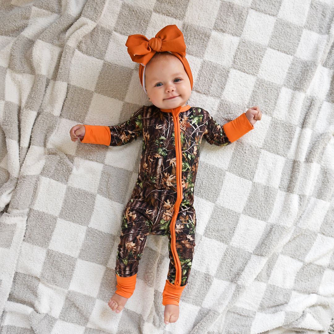 Hunter Camo ZIP Sleepies Little Bamboo Baby Outfit