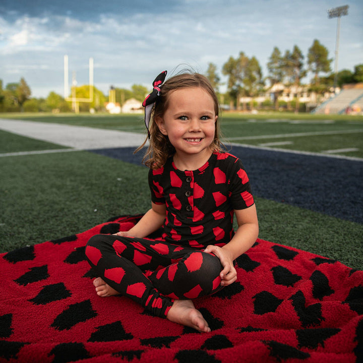 Georgia Black & Red Plush Blanket