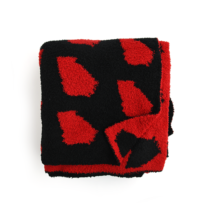 Georgia Black & Red Plush Blanket