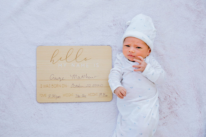 Fill In Baby Arrival Milestone Photo Prop