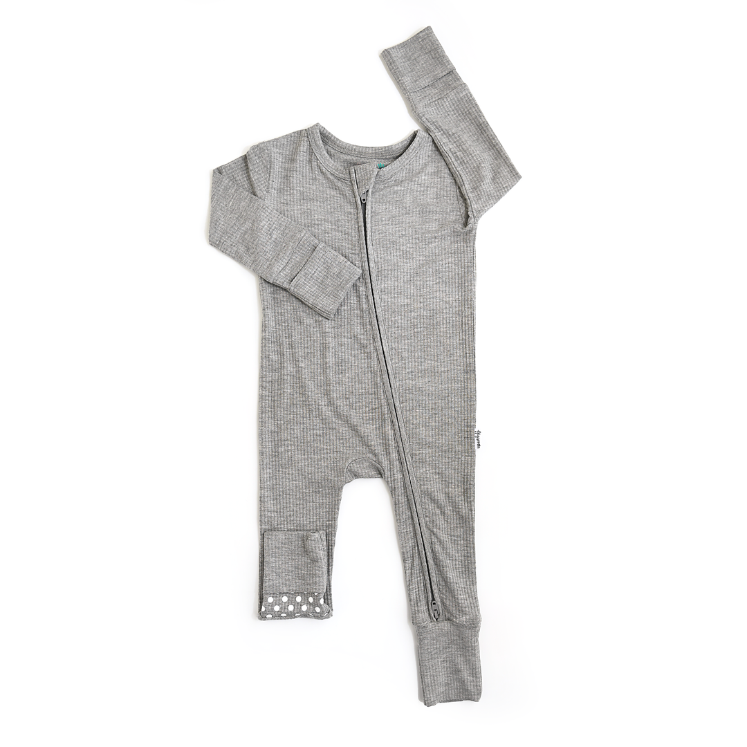 Riley Ribbed ZIP Bamboo One Piece Two Way Zipper Baby Outfit