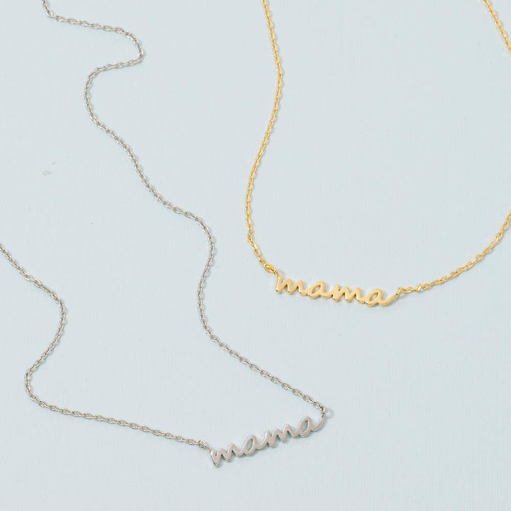 Secret Box Gold Dipped Dainty Mama Pendant Necklace