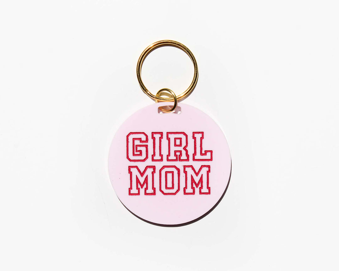 Girl Mom Pastel Circle Acrylic Keychain