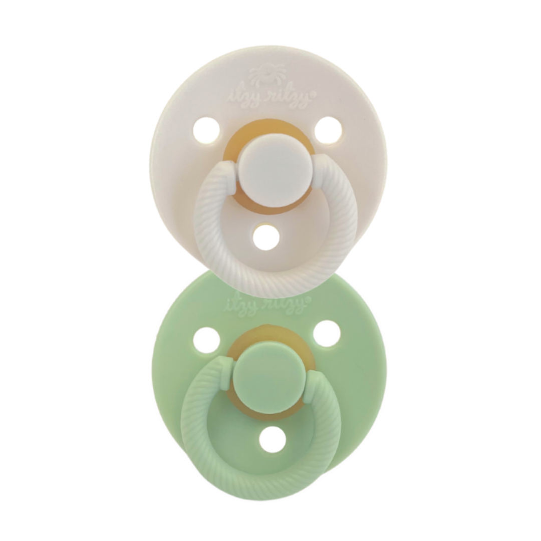 Itzy Soother Mint/White Natural Rubber Pacifiers