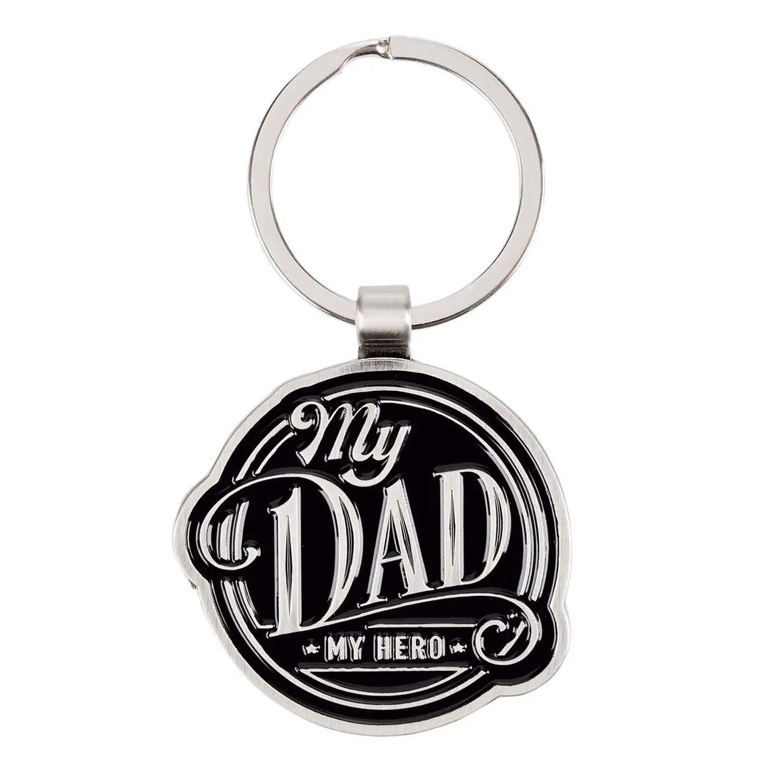 My Dad My Hero Black Metal Key Ring in Gift Tin