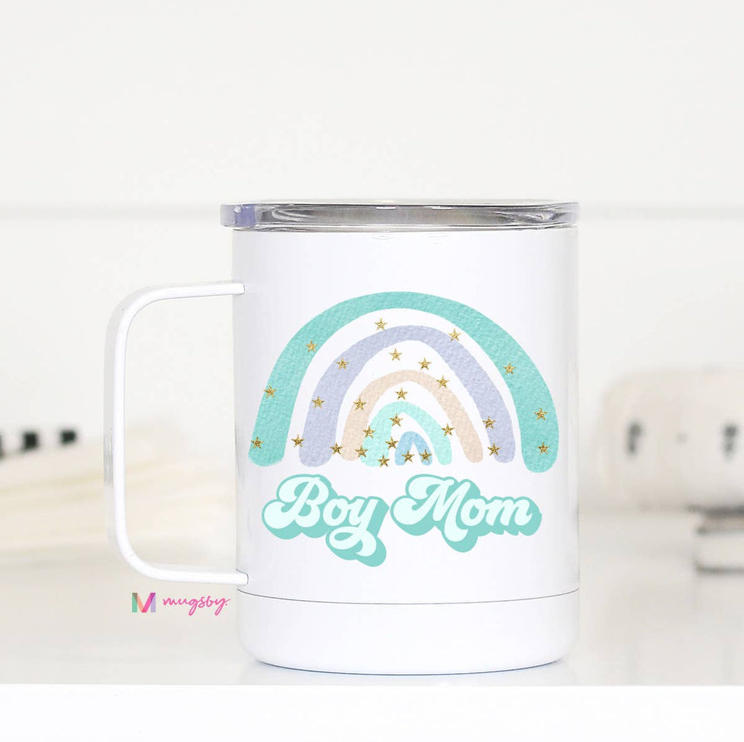 Boy Mom Rainbow Travel Cup With Handle