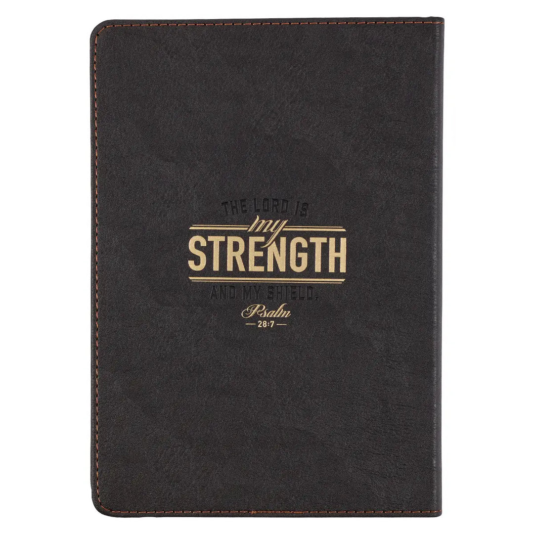 Best Dad Ever Brown Faux Leather Classic Journal - Psalm 28:7