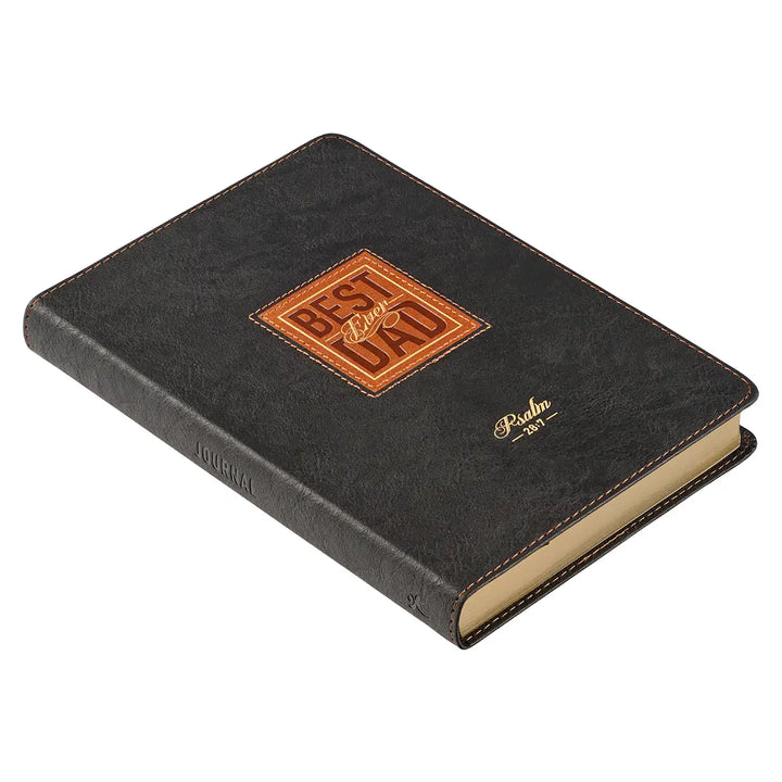 Best Dad Ever Brown Faux Leather Classic Journal - Psalm 28:7