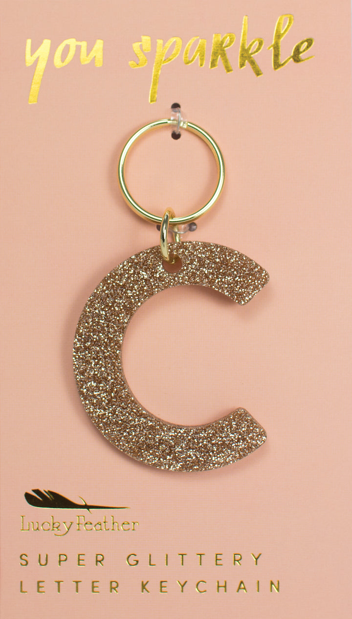 Glitter Letter Keychains