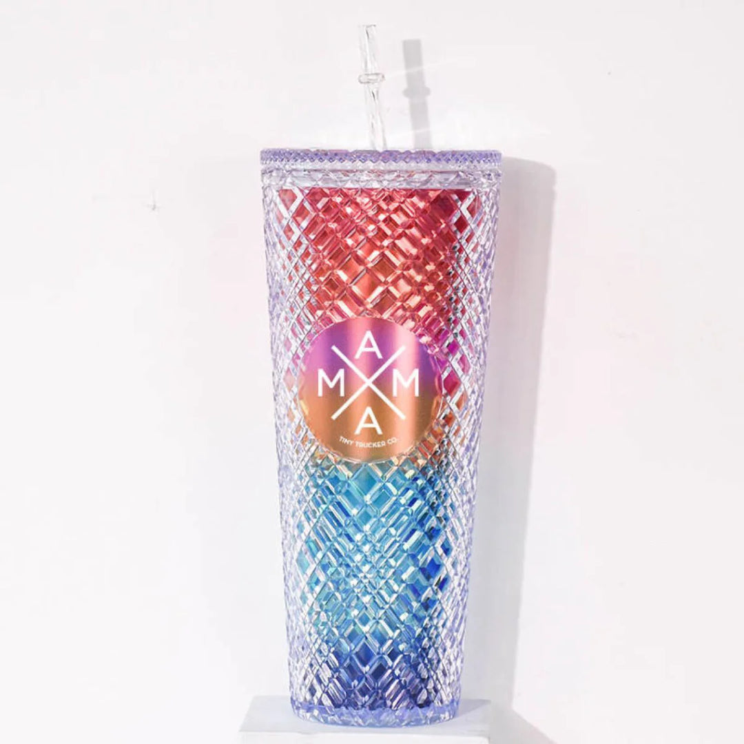 Mama X Beveled Plastic Tumbler